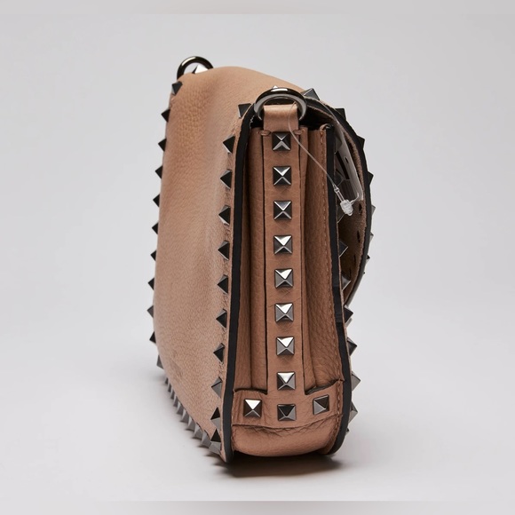 Valentino pink-tan flap rockstud bag - Picture 8 of 12